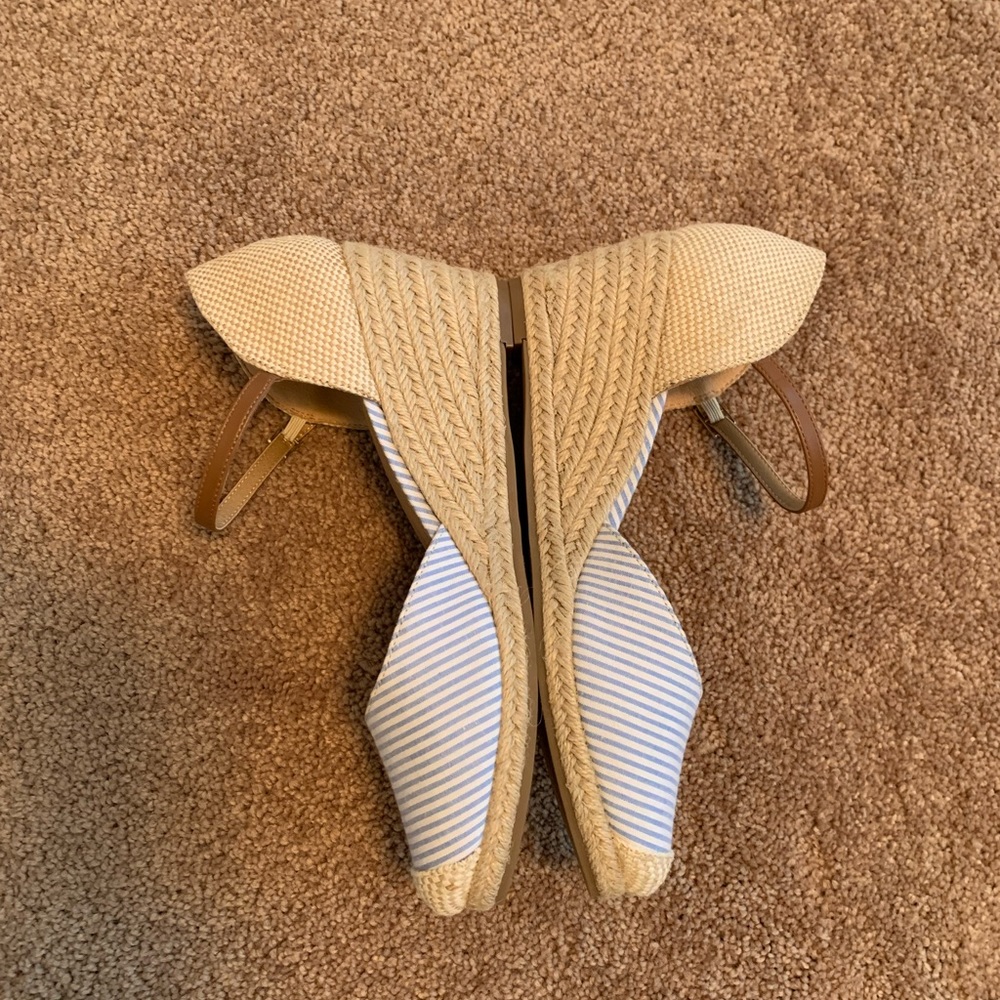 LOFT Striped Espadrille Wedges | Size 9.5 / Never Worn - Picture 4 of 11